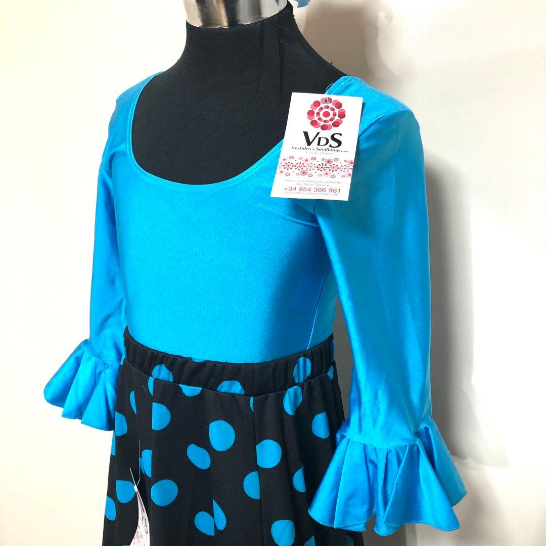 スペイン直輸入★10歳用ファルダセット　トルコ黒ドット