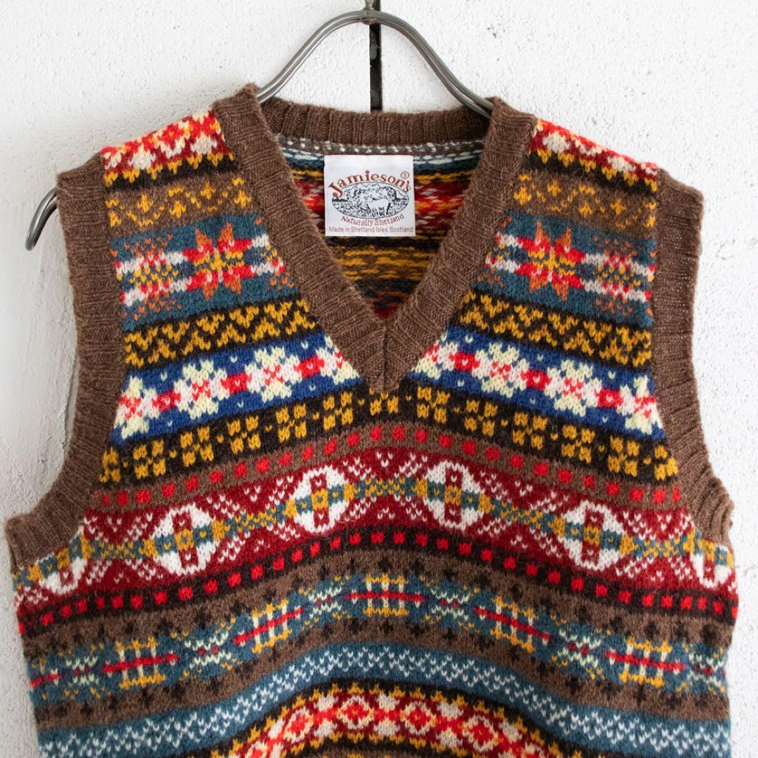 Jamieson's フェアアイル柄ベスト　スコットランド製
