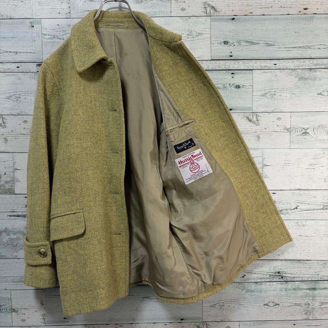 ☆ハリスツイード生地☆マーガレットハウエル　ウールコート　ピスタチオグリーン