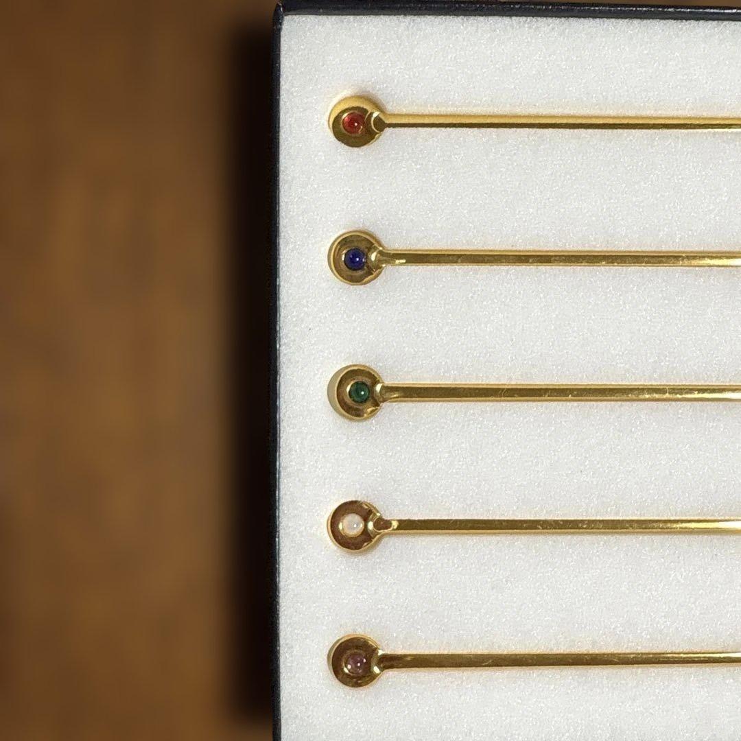 MIKIMOTO 半貴石付きスプーン 5本セット