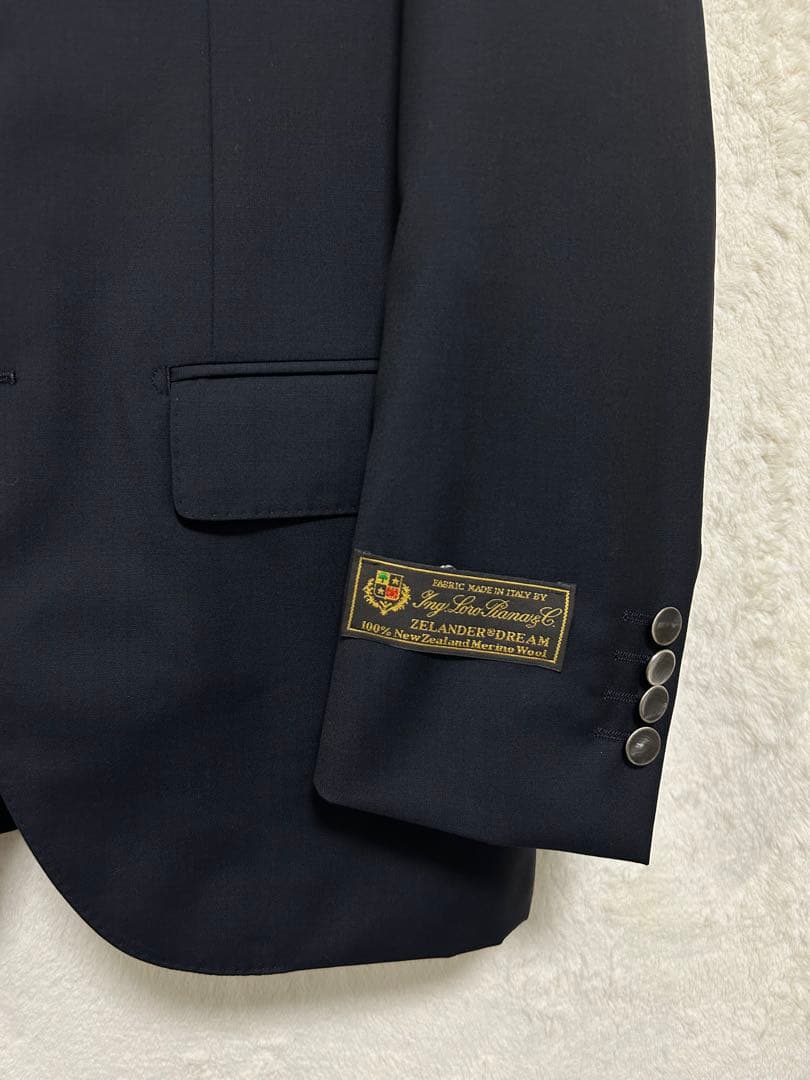 【新品】春夏物 イタリア ロロピアーナ生地使用 メンズ ブレザー Y6 M 濃紺