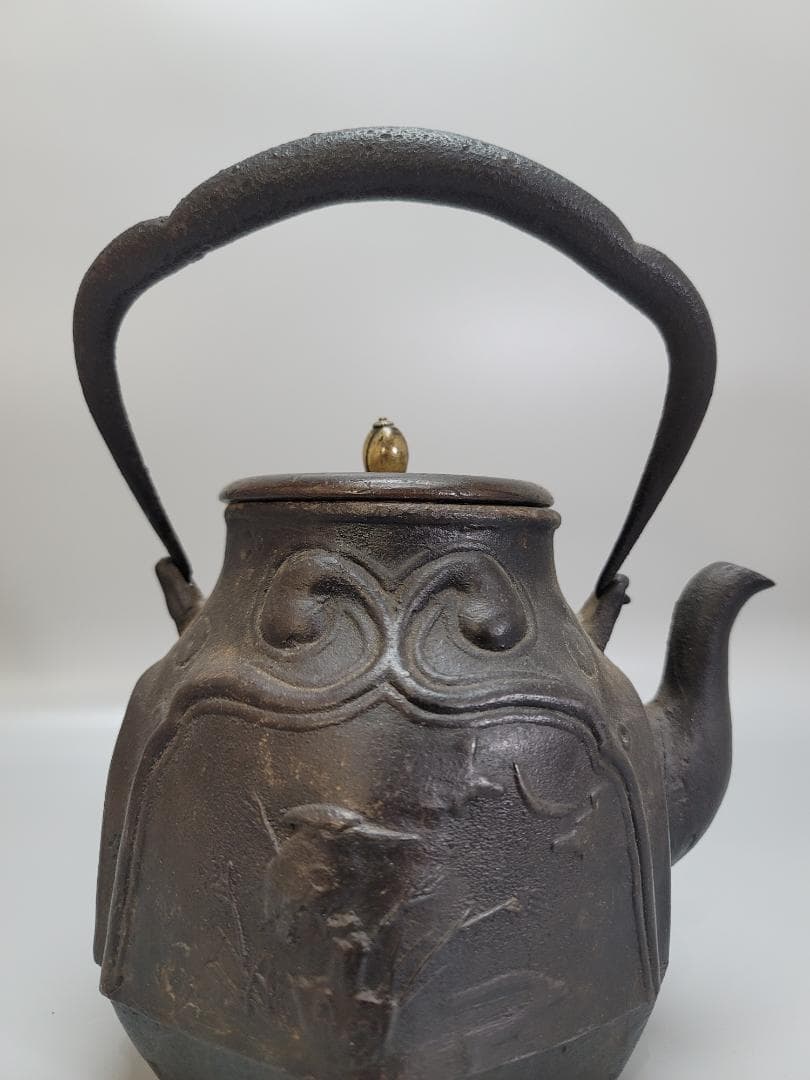 名人 大国造 鉄瓶 時代物