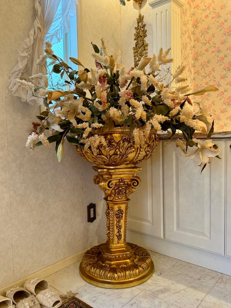 ゴールド SILIK シリック イタリア製 金箔 花台 フラワースタンド