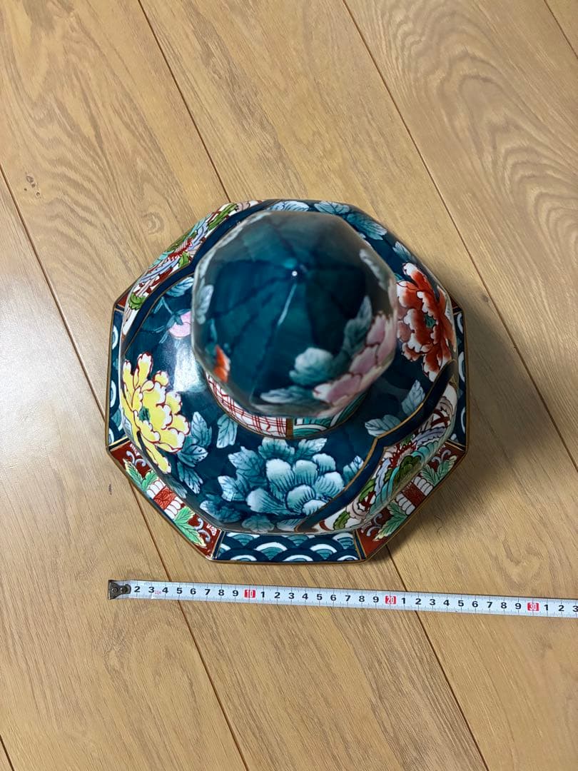 有田焼 特大 染付 牡丹孔雀図 飾壷 光右衛門作 三段壷 置物　約100cm