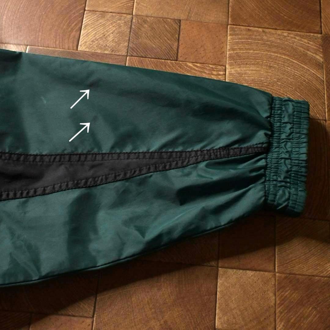 か*ん様 90s 万国旗タグ　アディダス　ナイロンジャケット　グリーン　刺繍ロゴ