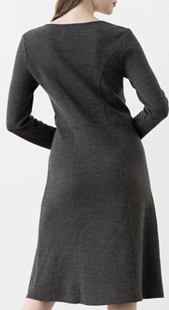 kayme/ケイミー 洗えるニット ミラノリブVネック ワンピース