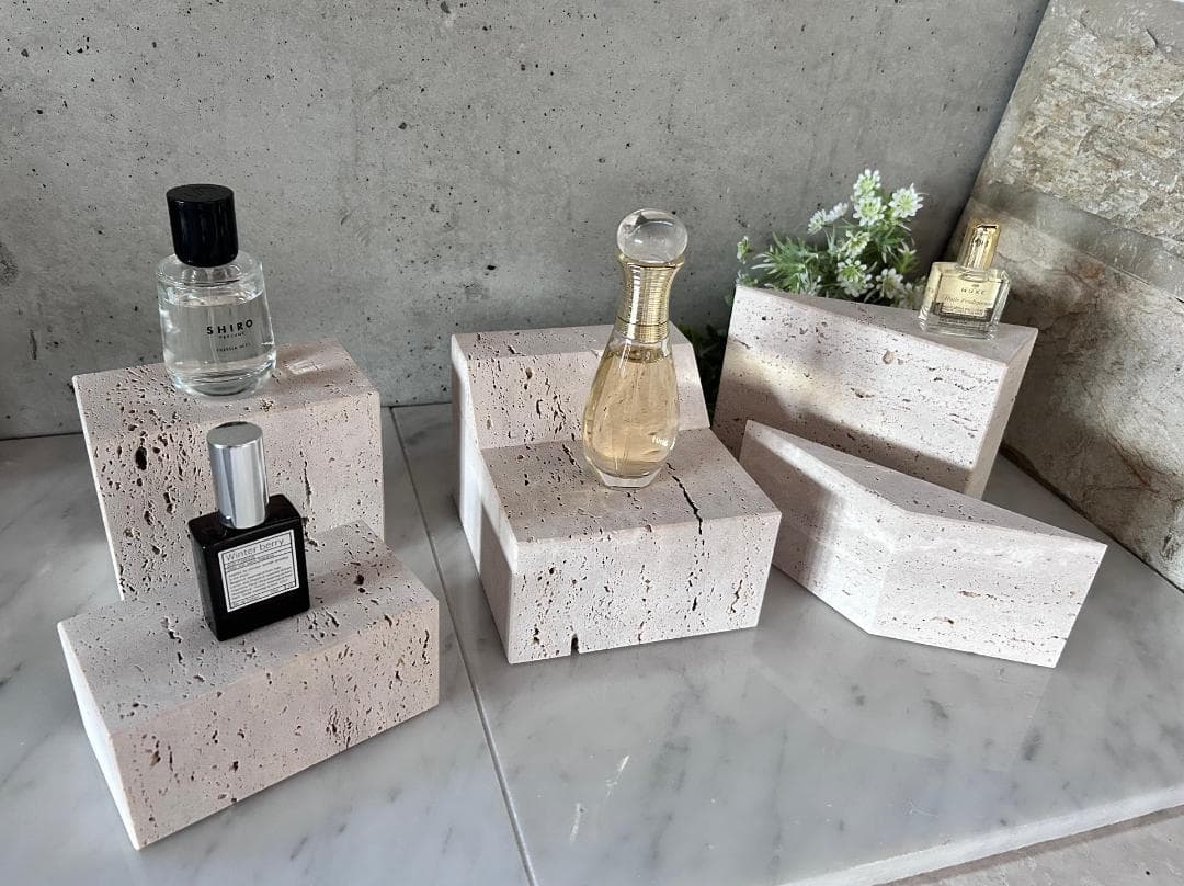 天然大理石　イタリア　トラバーチン●ブロック　6個セット●ディスプレイ●送料無料