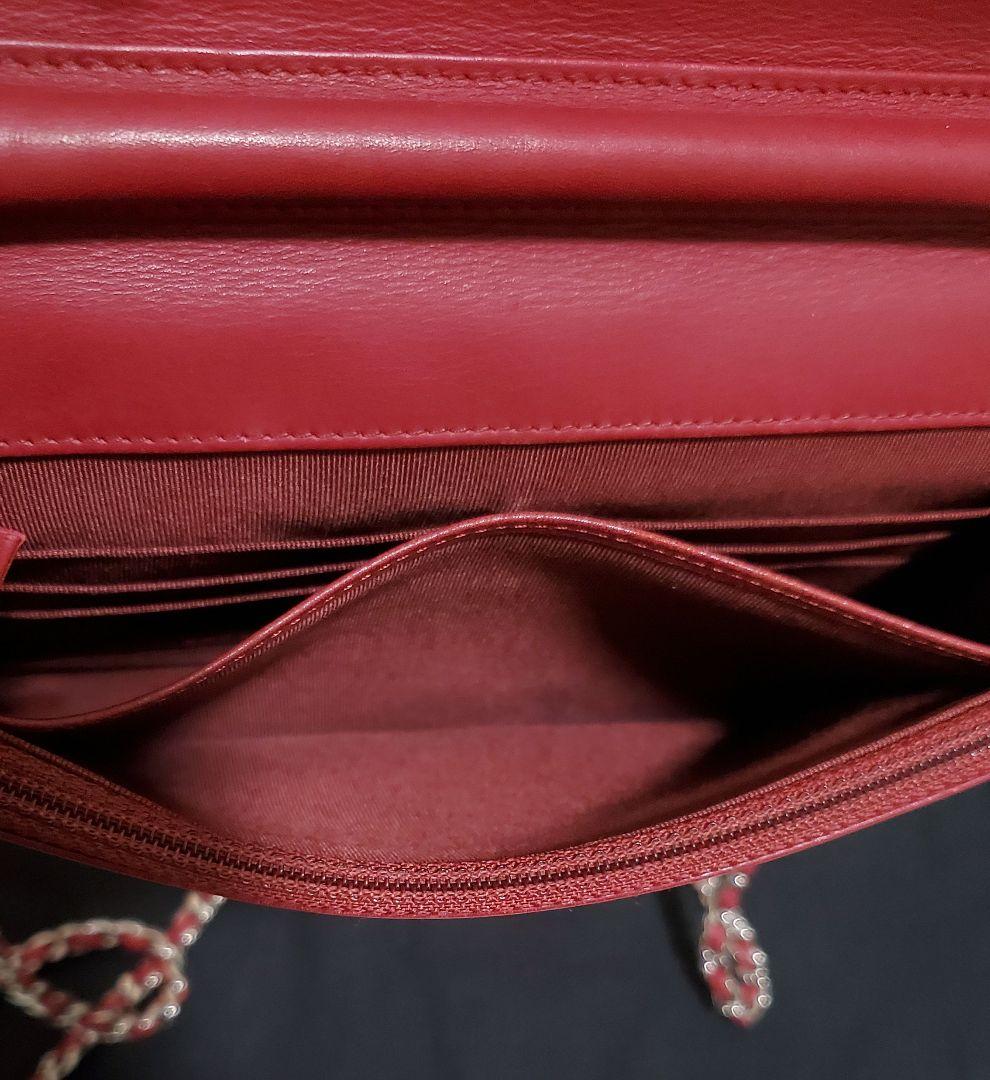 【美品】CHANEL 18番台 マトラッセ SV金具 レザー チェーンウォレット