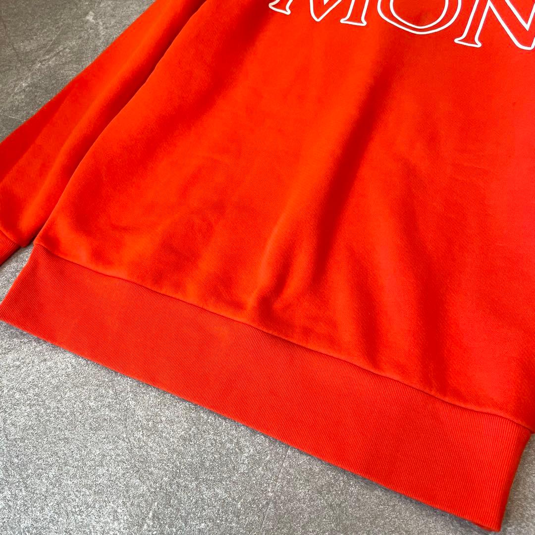 美品★モンクレール SWEATSHIRT スウェット 裏起毛 ロゴ オレンジ