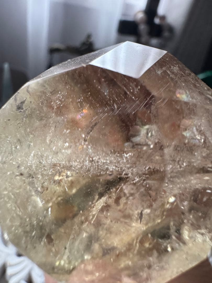 【高品質】ブラジル産 非加熱シトリン ファセットカット（ライモナイト・虹入り）