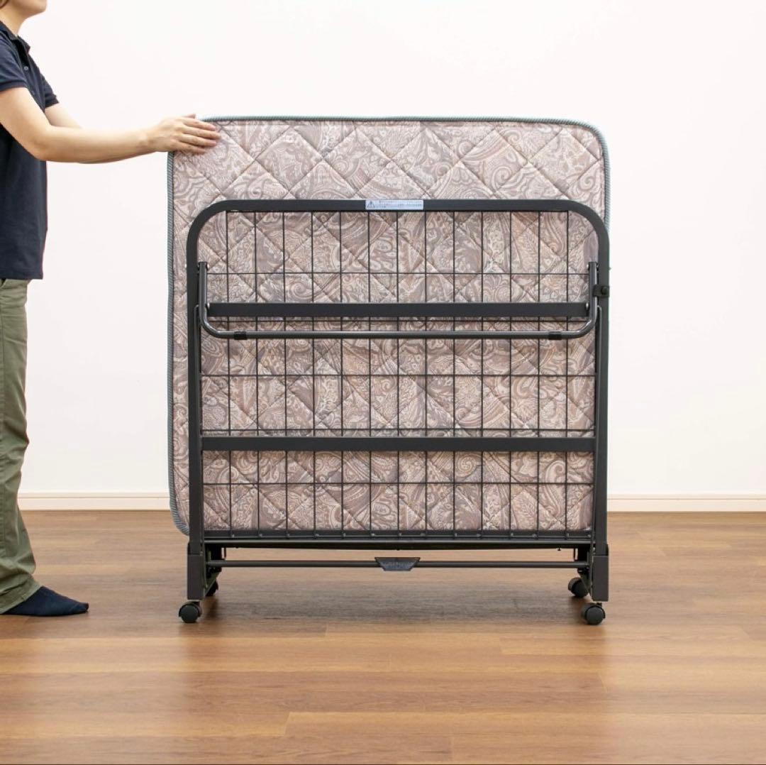 【美品】 FRANCEBED フランスベッド 折りたたみベッド 花柄デザイン