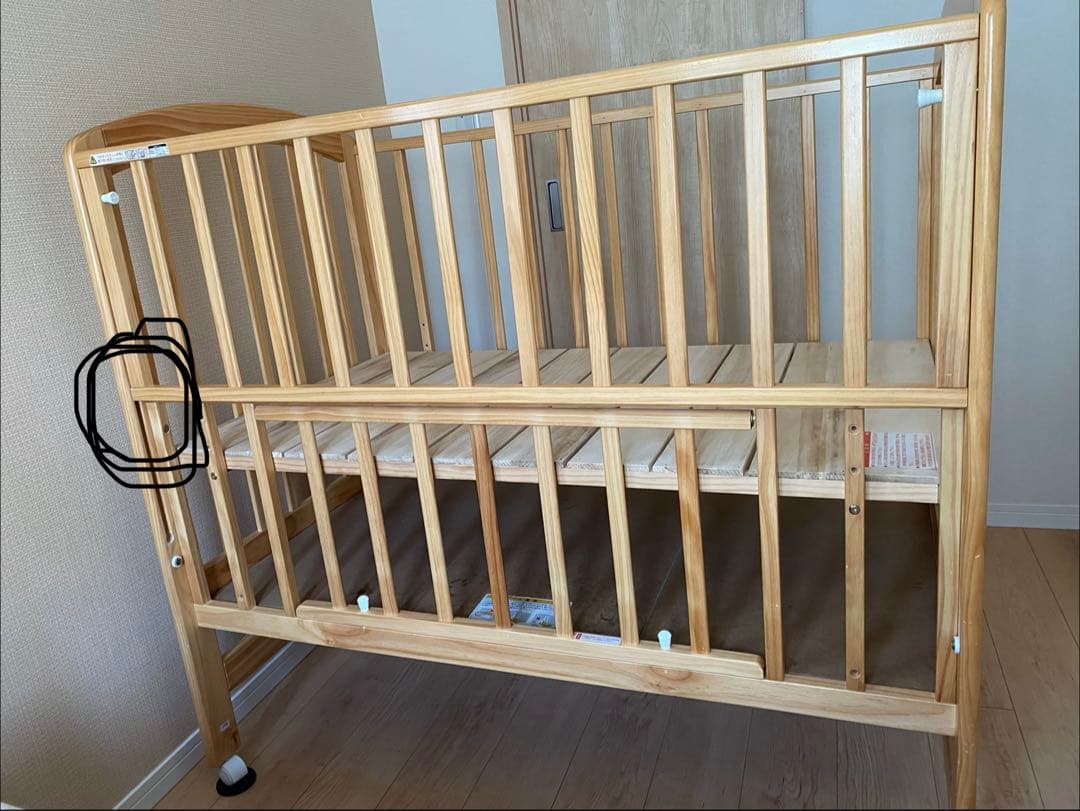 カトージ ハイポジションベビーベッド レギュラー 腰に負担をかけないハイタイプ