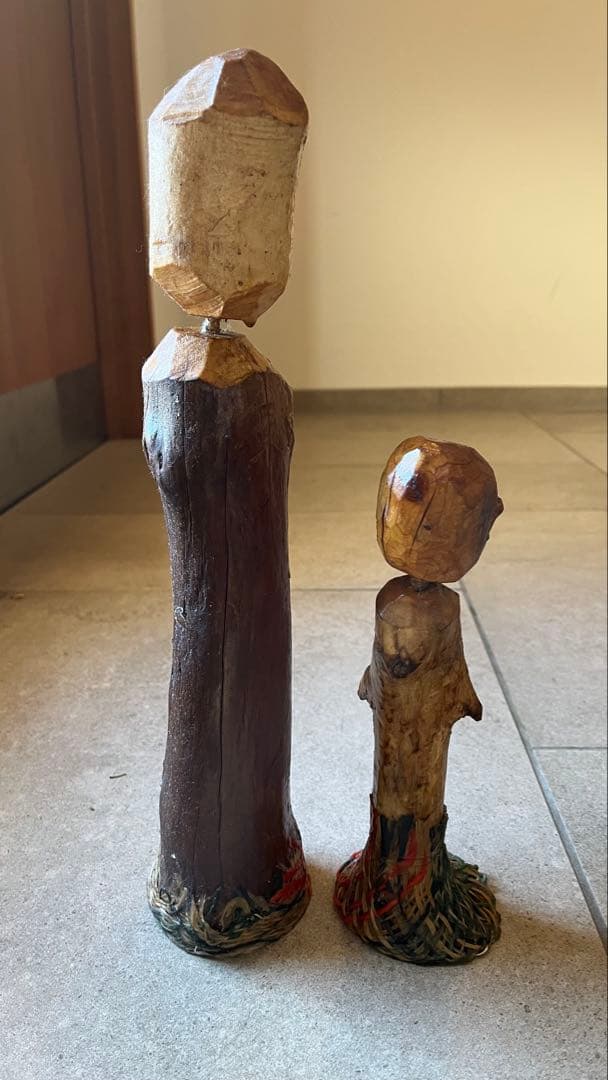 60年代 USA製 手彫り 人形 アンティーク雑貨