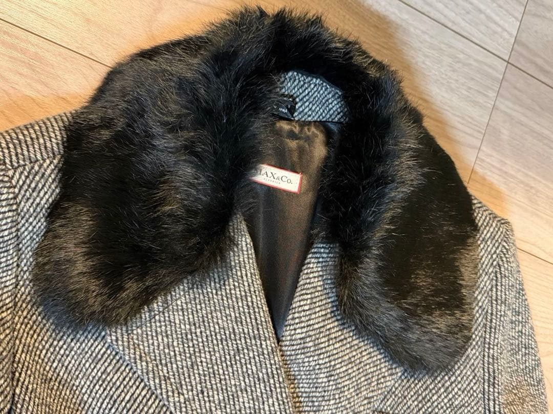 MAX&Co. イタリア製　ウールコート　ラビットファー　着一回　極美品　44