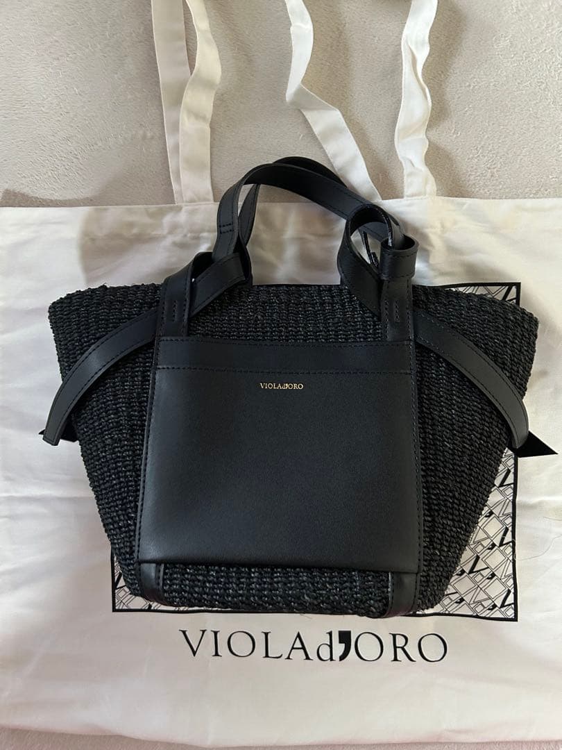 ヴィオラドーロ　2way カゴバッグ　ブラック