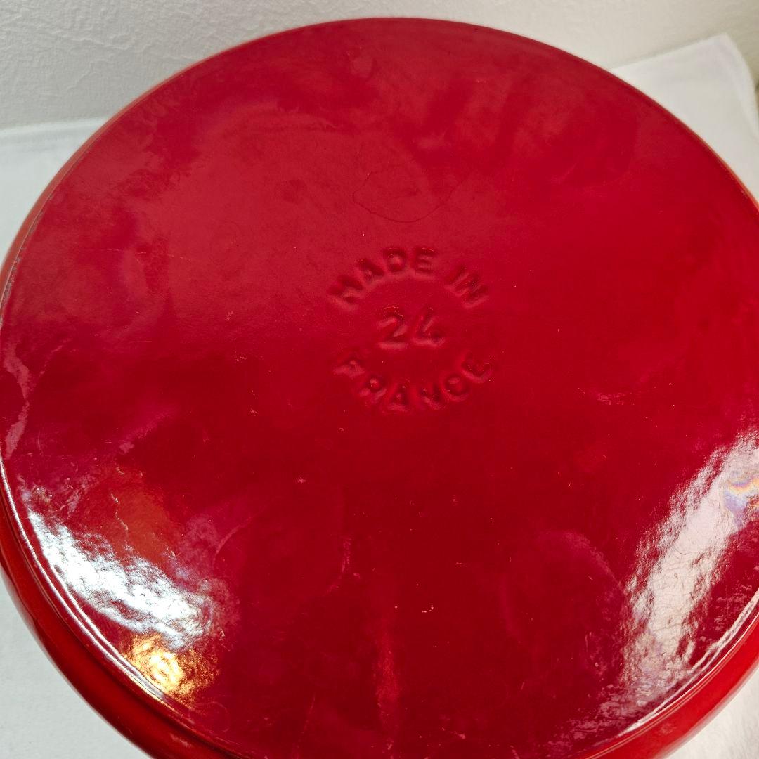 STAUB ストウブ 鋳物ホーロー鍋 ピコ・ココット 24cm ラウンドチェリ