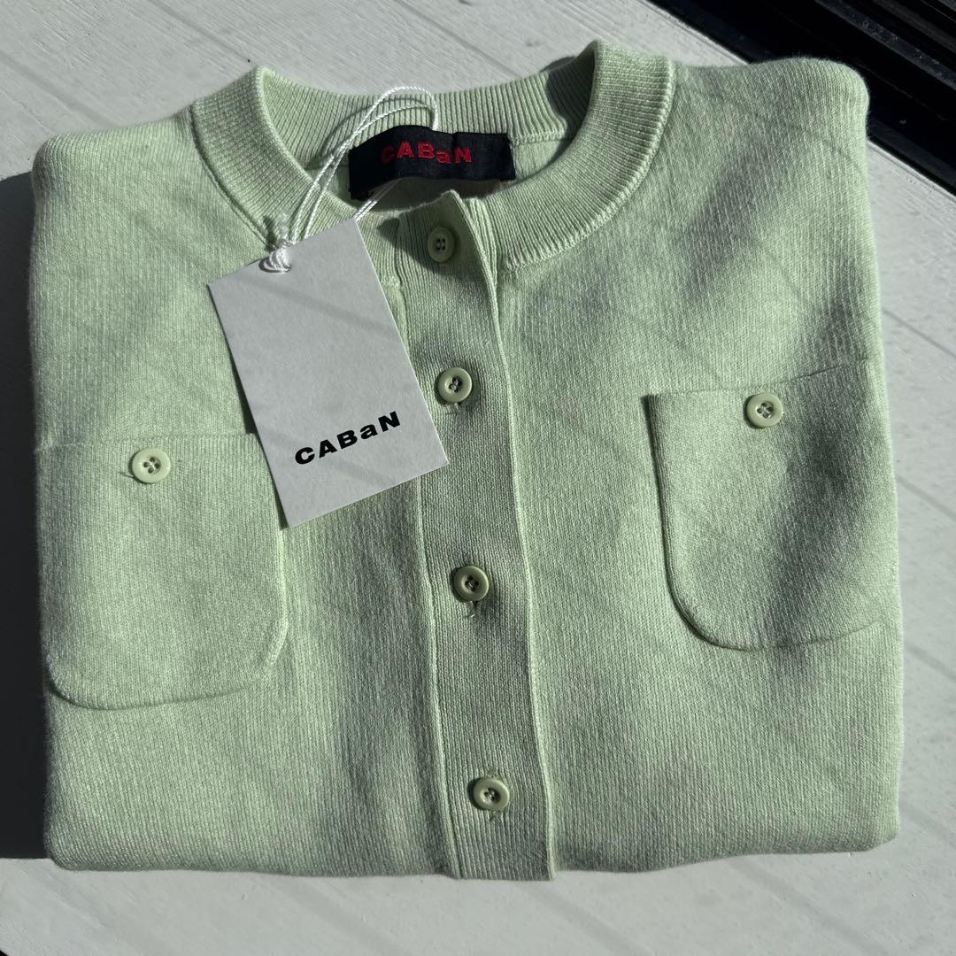 値下げ*タグ付き新品*CABaN コットンカシミヤ クルーネックカーディガンxs