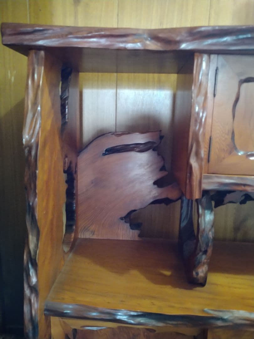 屋久杉 飾り棚 天然木漆塗り オマケあり