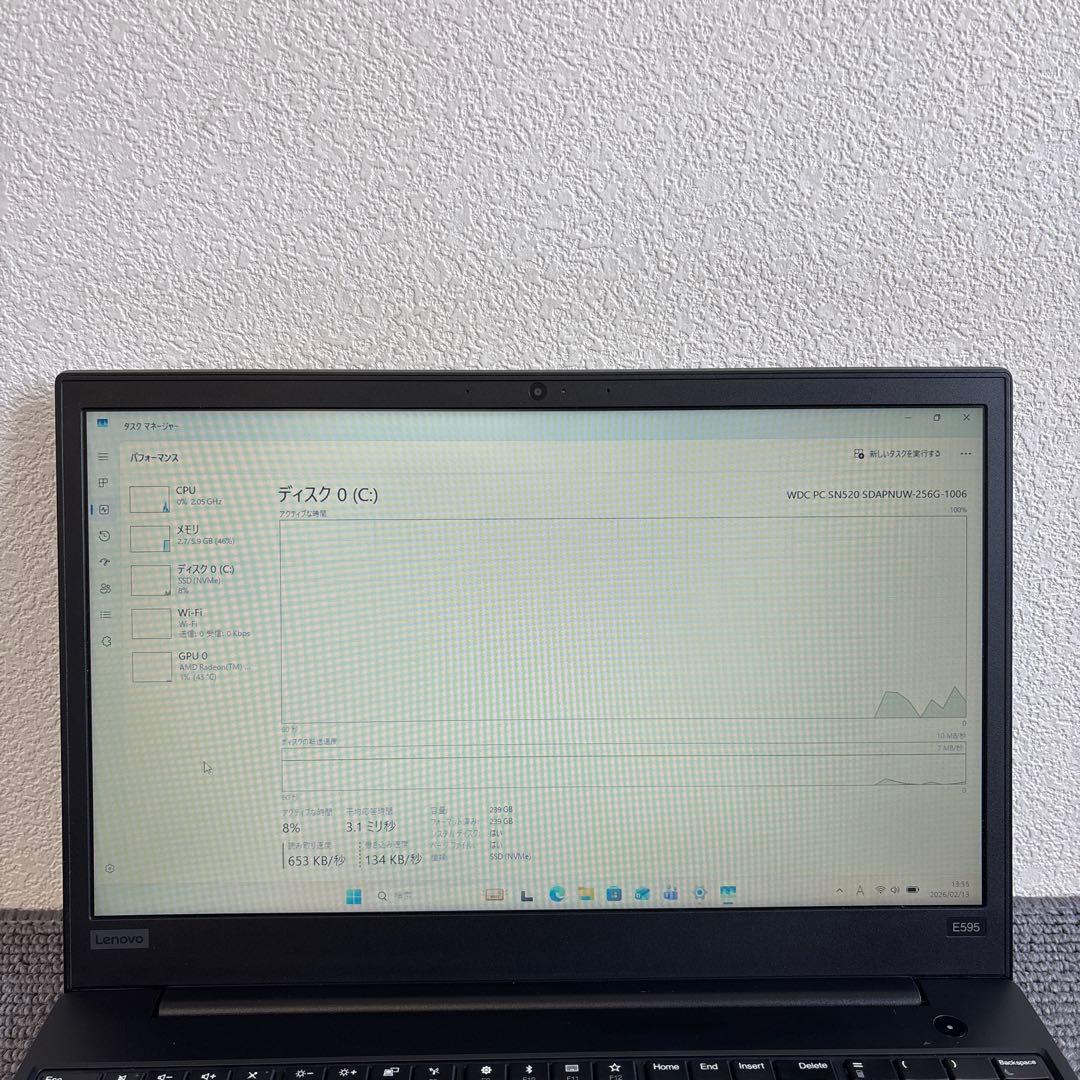 Windowsノート本体 lenovo thinkpad E595 AMD Ryzen 5 3500U