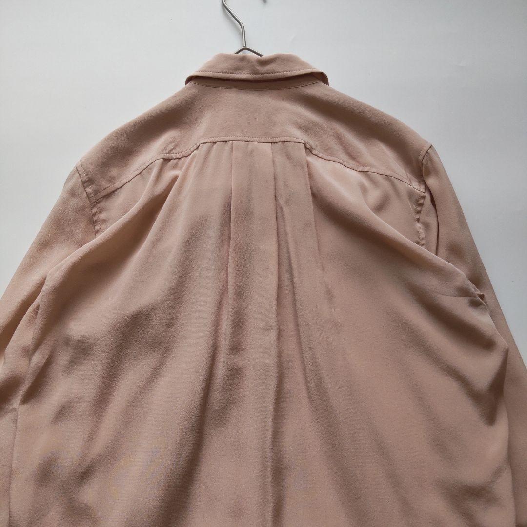 美品 PATOU パトゥ シルク ドレープ ブラウス シャツ ピンク 長袖 36