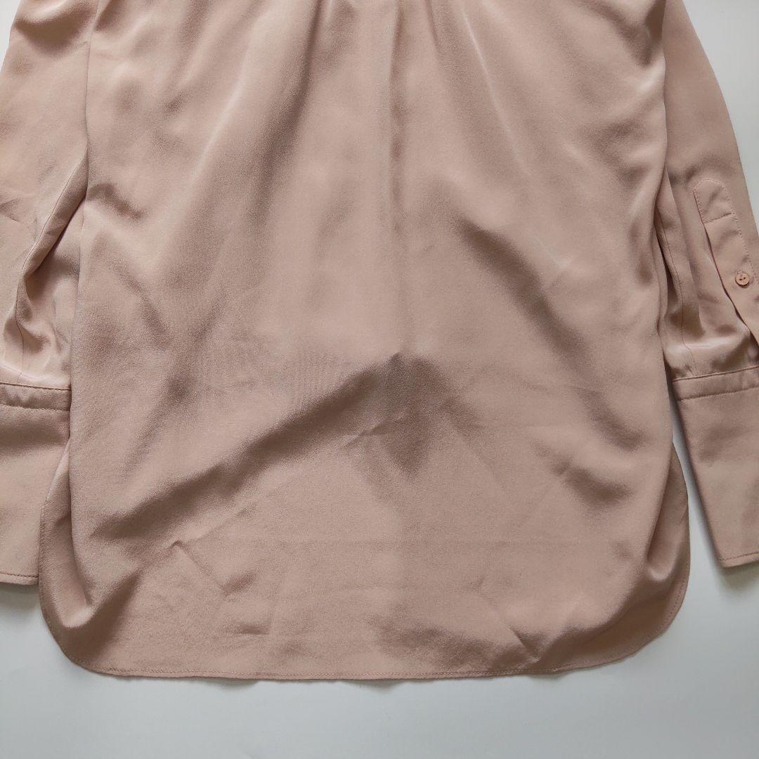 美品 PATOU パトゥ シルク ドレープ ブラウス シャツ ピンク 長袖 36