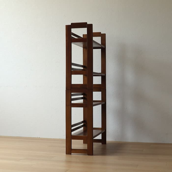 アンティーク 上下分割 本棚 書棚 無垢材 収納棚 古家具 ラック