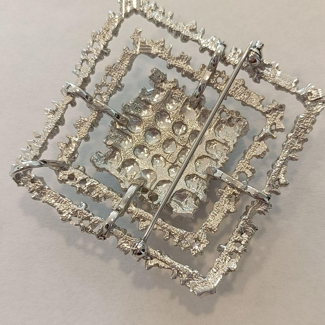 田崎真珠　TASAKI タサキ パール　ブローチ　コサージュ　スクエア