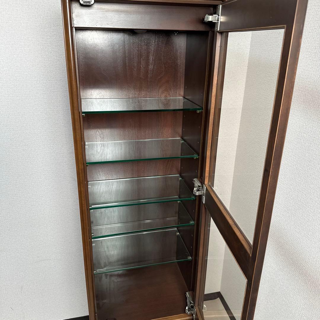 カリモク ドマーニ 希少品 飾り棚 キュリオケース キャビネット i4※