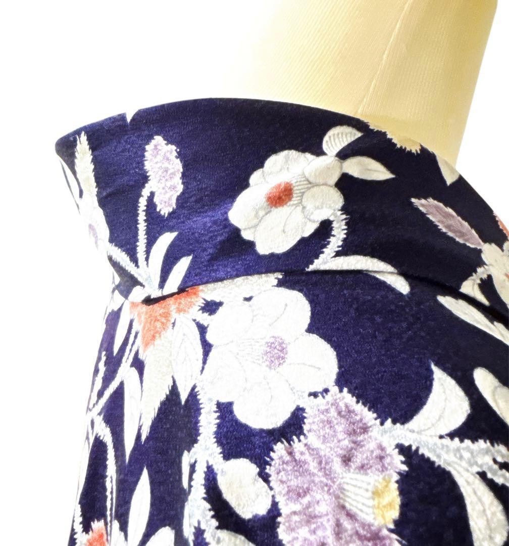 A112愛華 着物 小紋　絞り　辻ヶ花　正絹　美品　身丈162cm