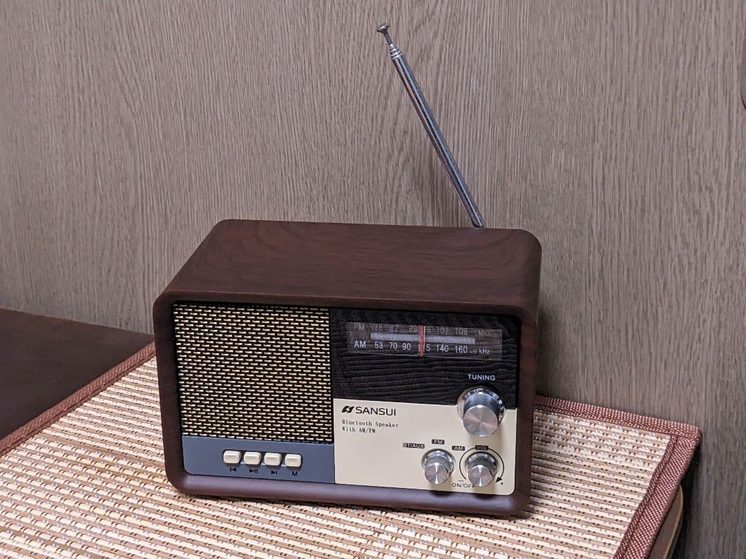 SANSUI MSR-1 (WD) ラジオスピーカー（ACアダプター付き）