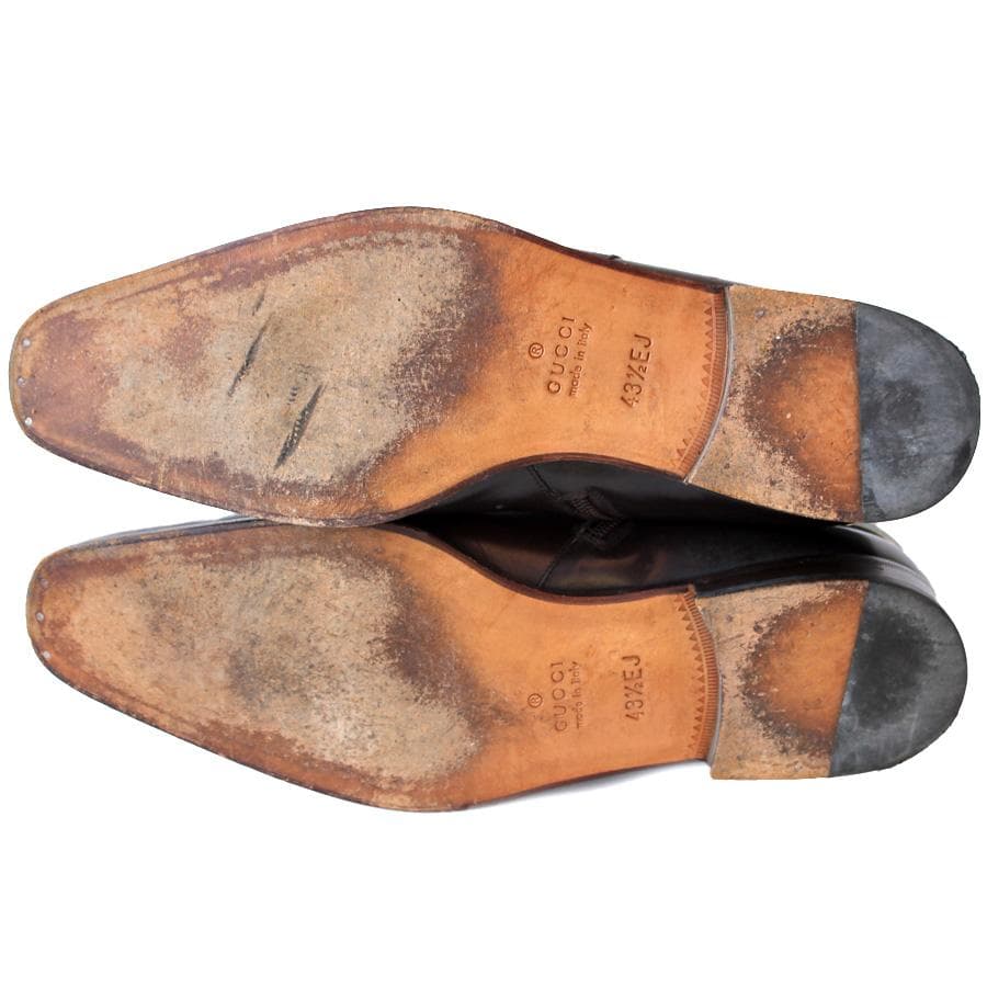 GUCCI ホースビットブーツ ブラウン レザー サイドジップ イタリア製