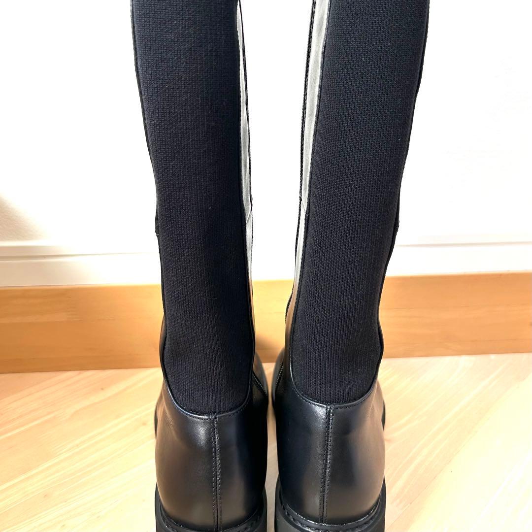 未使用級✨ CAMPER 【25㎝】 ニューマン ロングブーツ レザー ブラック