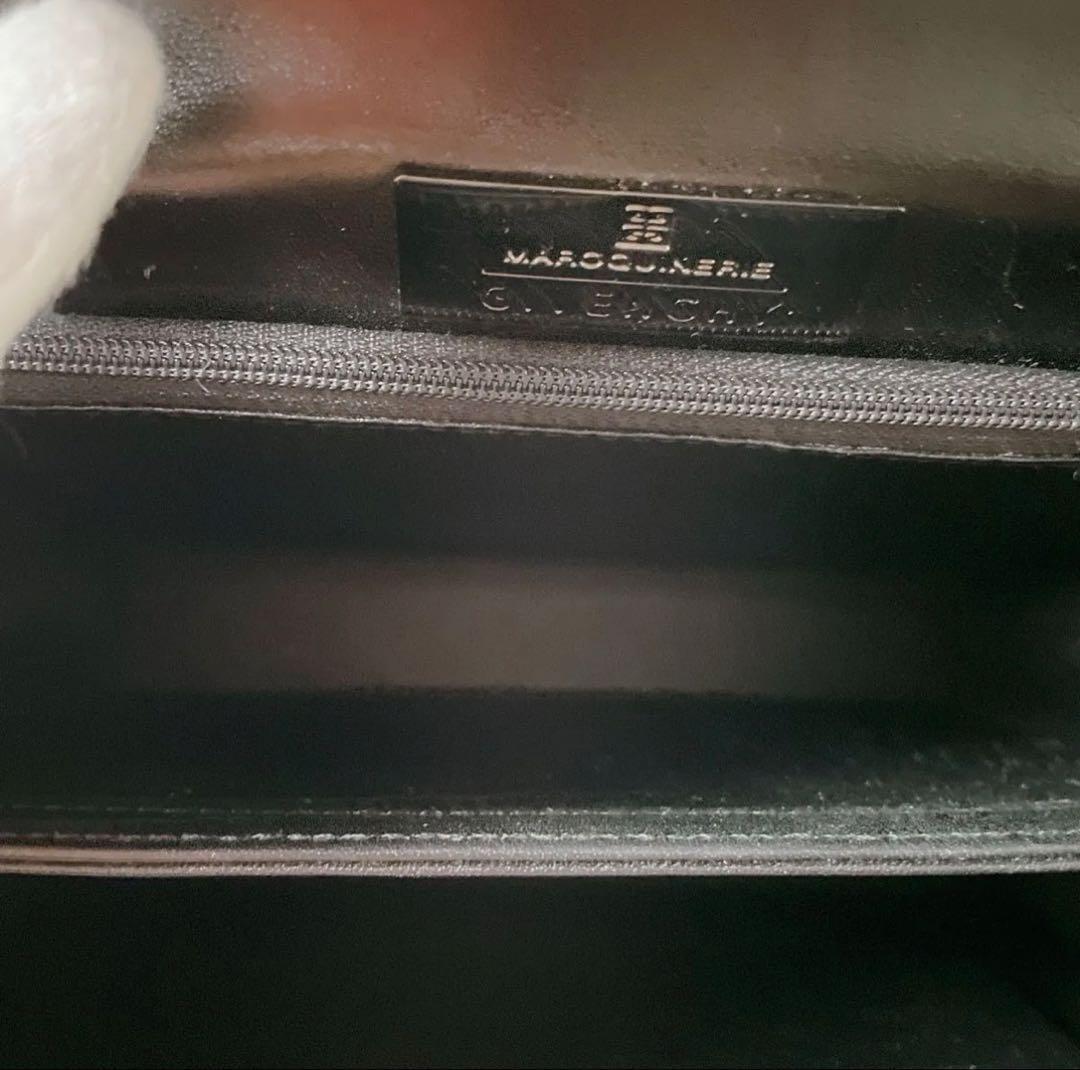 【極美品】GIVENCHY フォーマル ハンドバッグ ロゴプレート ブラック