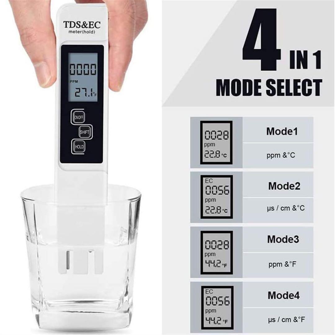 水質検査器 3in1 水テスター デジタルTDS メーター 水テストペン