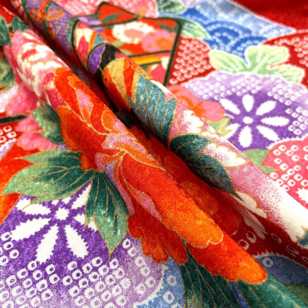 ◎mk-589　七五三　女の子　着物　7歳　　12-2