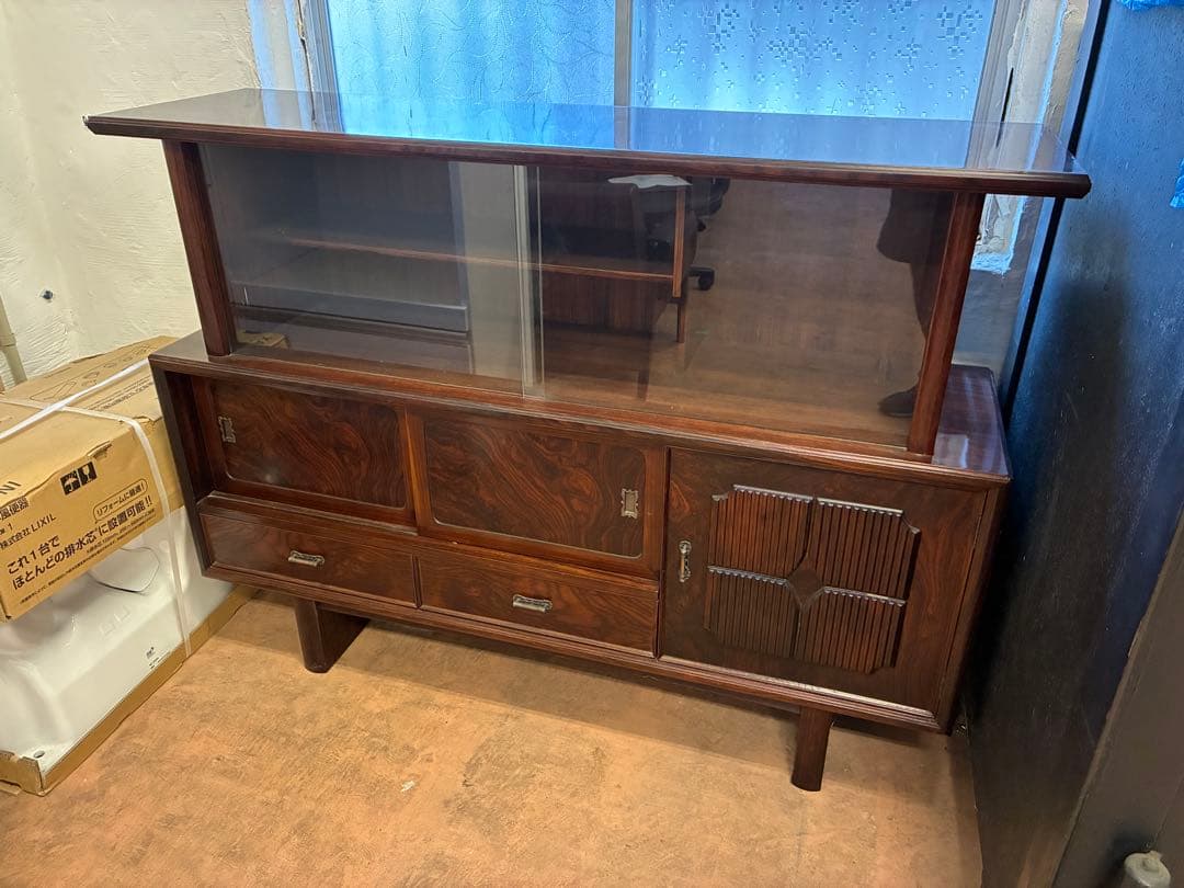 【引取限定】木製キャビネット　写真左　昭和レトロ