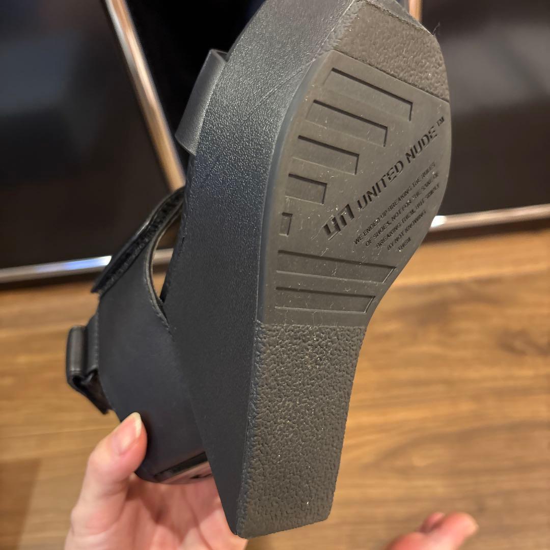 靴 UNITED NUDE Delta Wedge Sandal Black 35