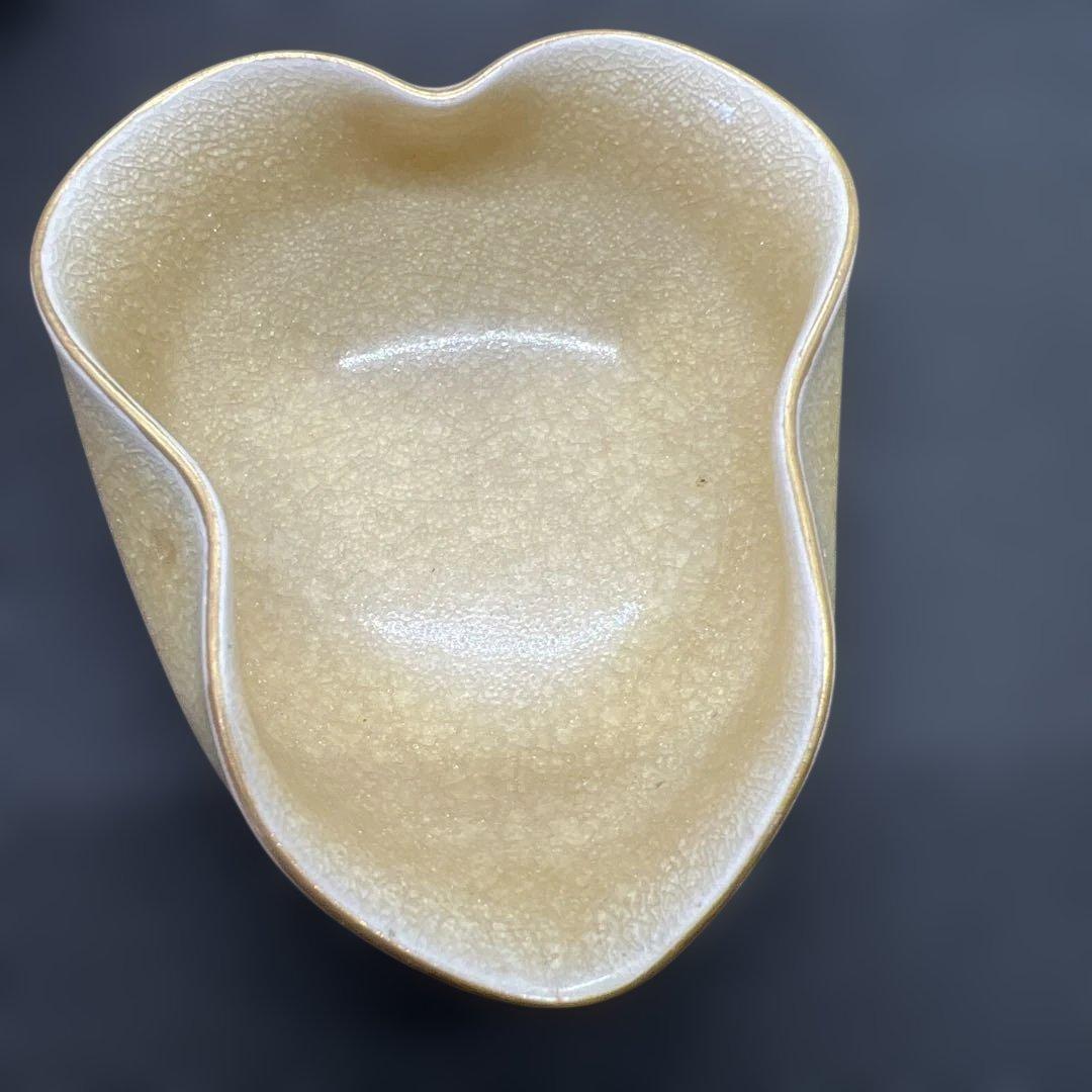 明治時代　草花文盛上げ絵付薩摩焼　煎茶器七点セット　在銘　金彩氷裂紋　煎茶道具