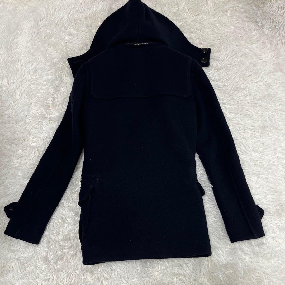 未使用タグ付き！ AKM ダブルメルトン ダッフルコート　フード付き　ネイビー