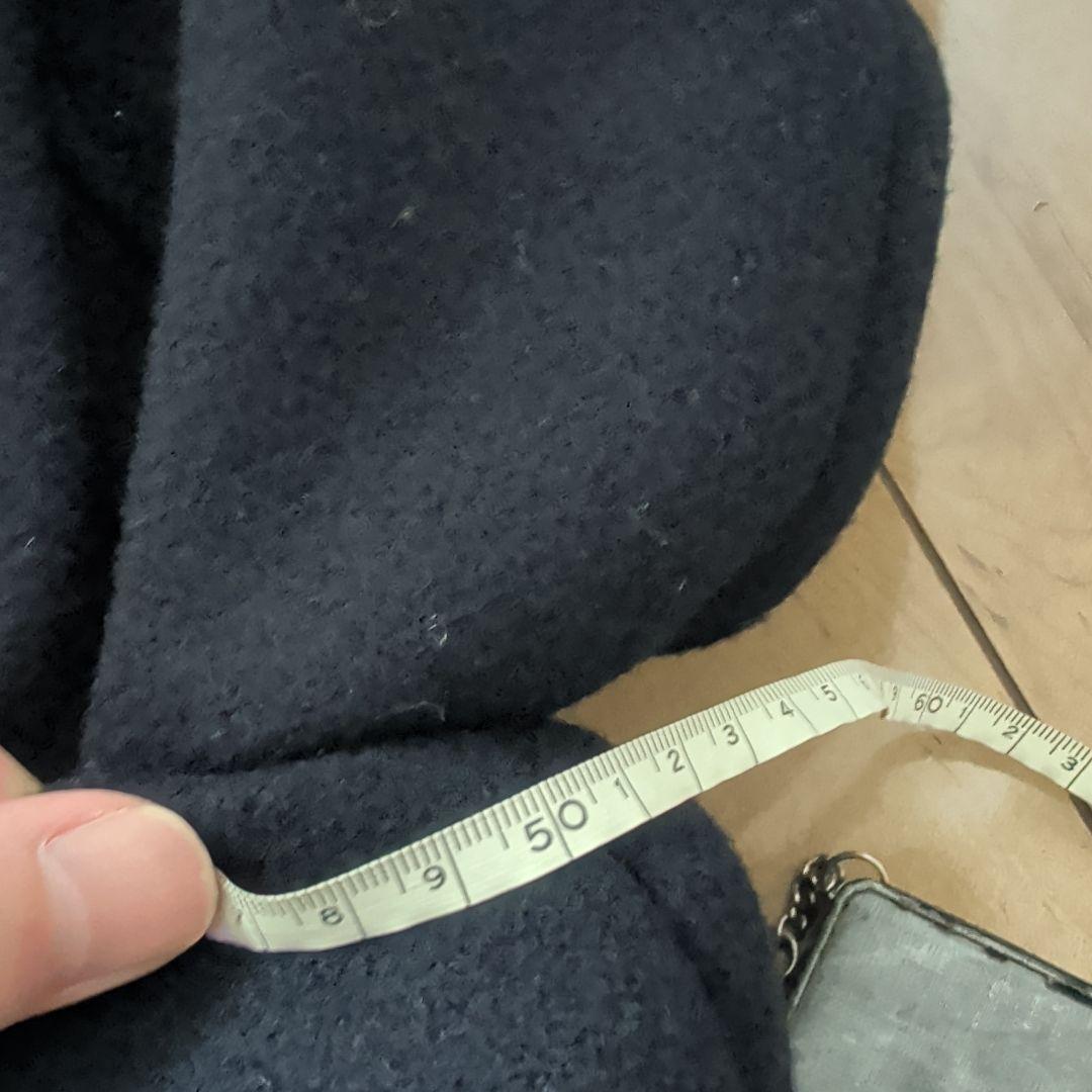 未使用タグ付き！ AKM ダブルメルトン ダッフルコート　フード付き　ネイビー