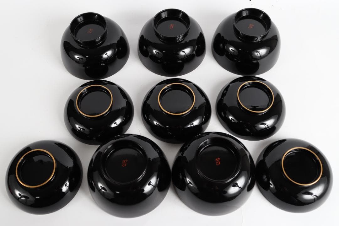 輪島塗 草花絵替 図替 蒔絵 煮物椀 五客 浅己　浅見②