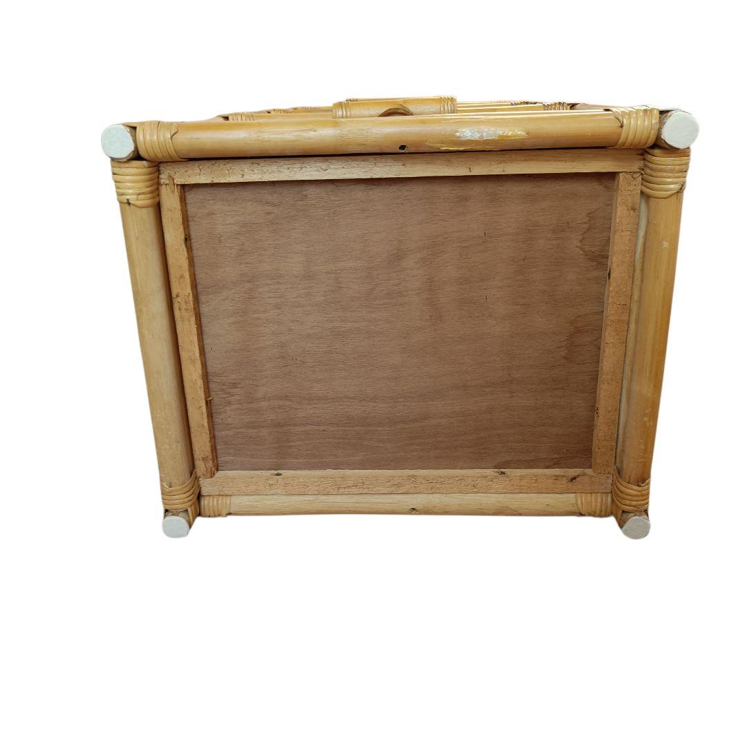 ラタン アーチ型 5段シェルフ 籐家具 昭和レトロ　リメイクシート仕上げ