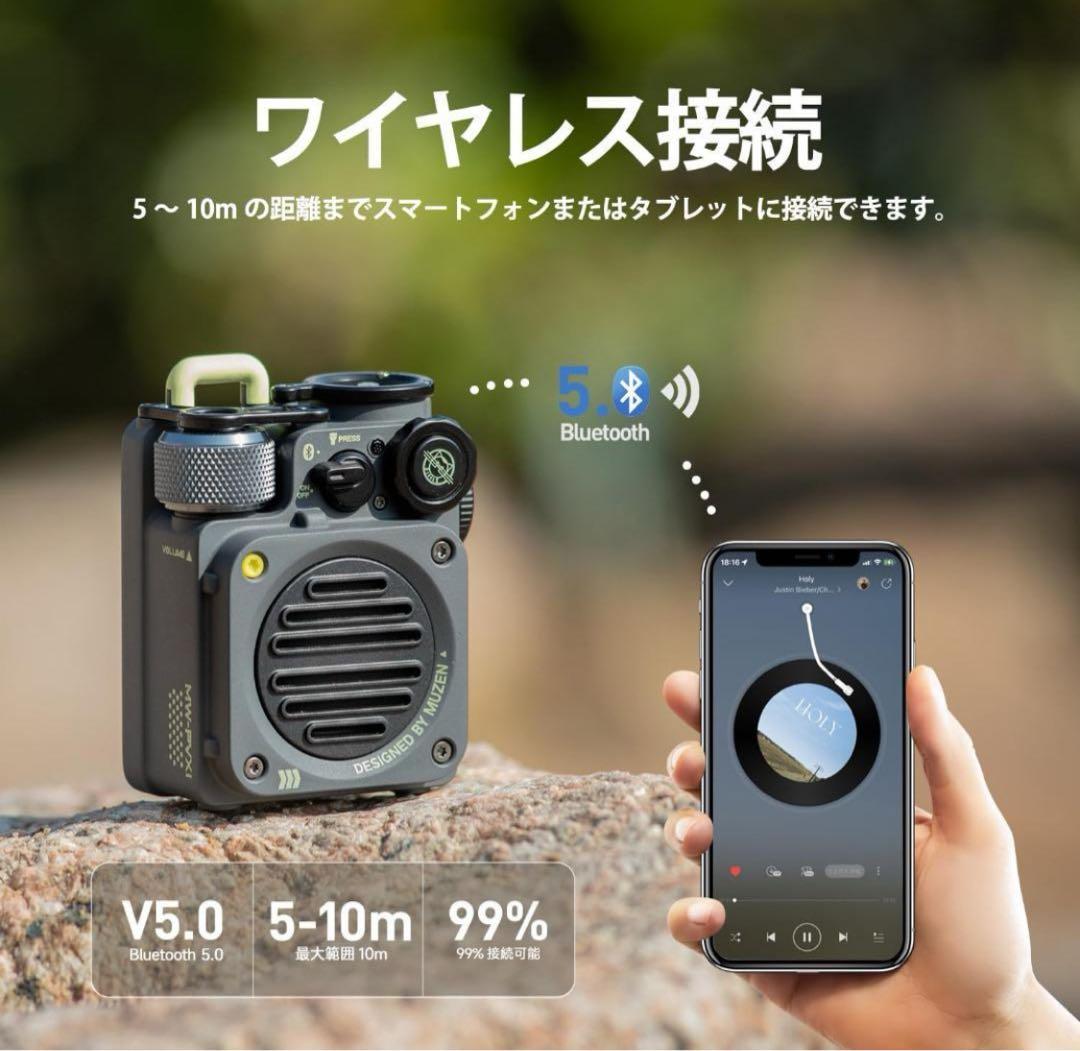 MUZEN Wild miniスピーカー buletooth5.0 メタルグレー