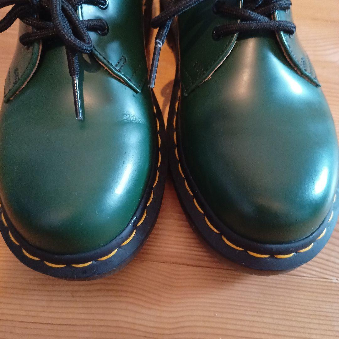 【美品】Dr.Martensマーチン3ホール 1461グリーンUK3　レディース