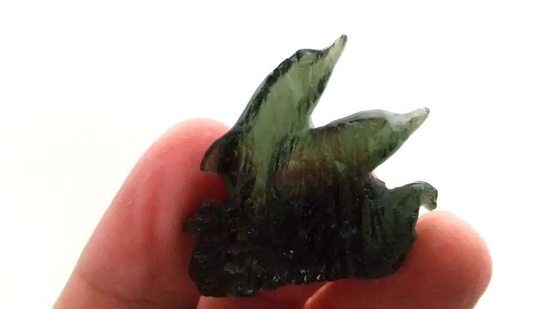 オ―ルド モルダバイト カ―ビング ドルフィン2頭