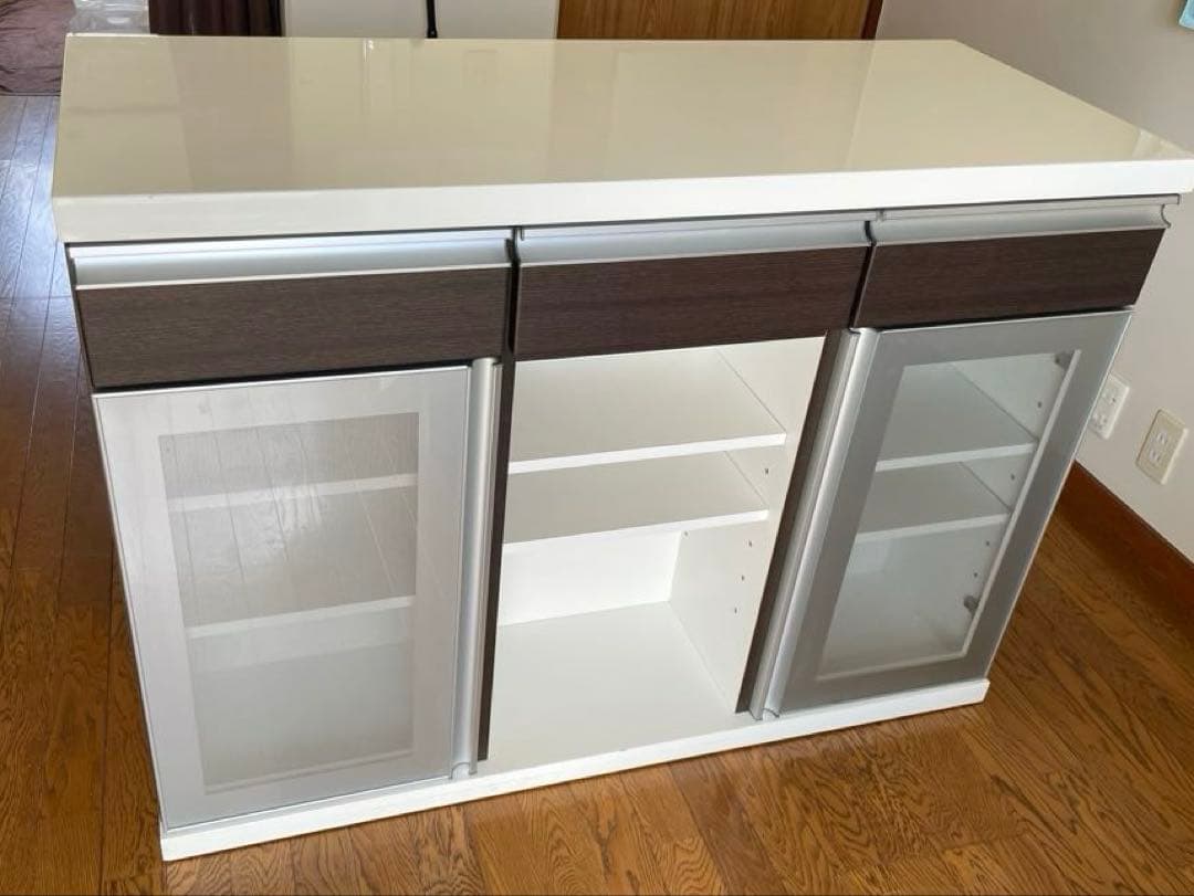 ニトリバーカウンター ホワイト/ダークブラウン