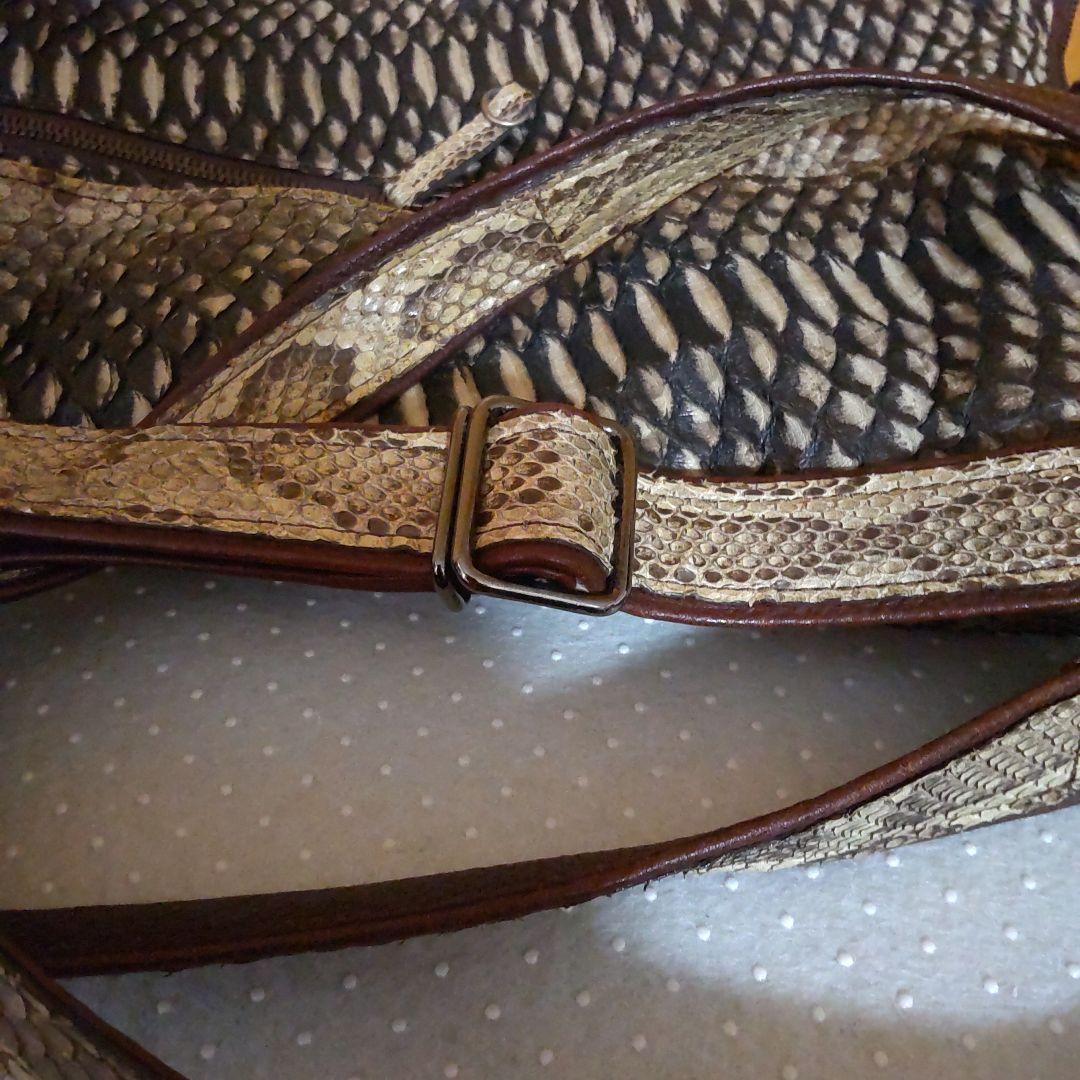 専用☆セール男女兼用☆高級皮革パイソン２wayショルダーバック試着程度の保管品