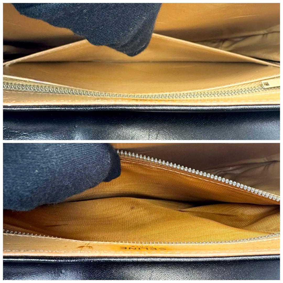 美品 CELINE 袋付 トリオンフ金具 レザー ショルダーバッグ F/07