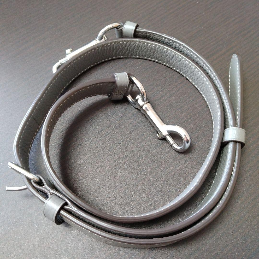 COACH レザーペニーショルダーバッグ 2Way　グレー　レザースウェード切替