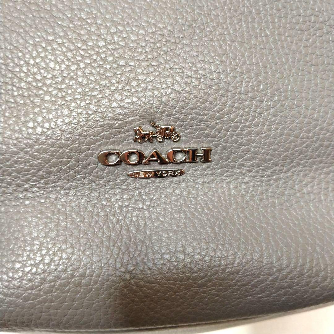 COACH レザーペニーショルダーバッグ 2Way　グレー　レザースウェード切替